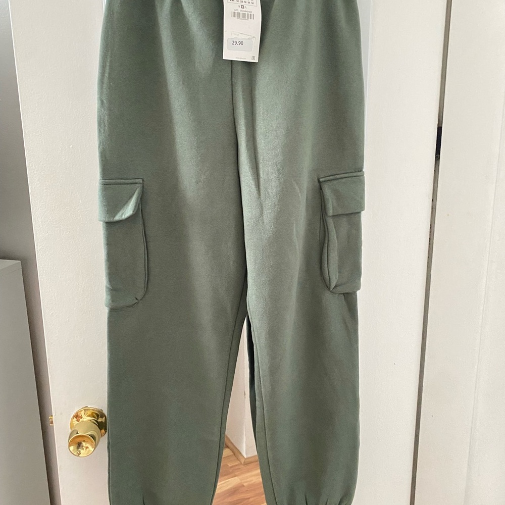 Zara Olive Green Cargo Joggers